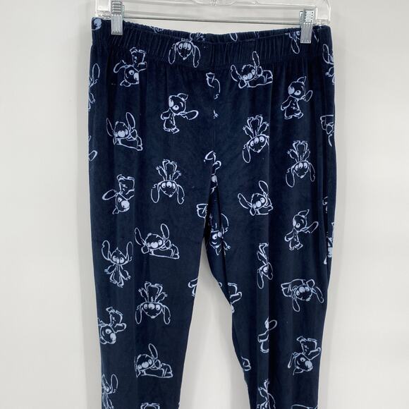 Disney Stitch Print Pajama Pants Jogger Navy Blue Size Medium - Picture 2 of 8